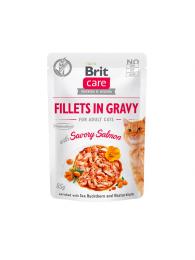 Brit Care Cat Pouch Fillets in Gravy with Savory Salmon 85 g