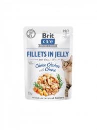 Brit Care Cat Pouch Fillets in Jelly Choice Chicken with Cheese 85 g