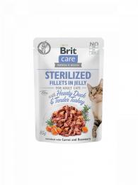 Brit Care Cat Pouch Sterilized Fillets in Jelly Hearty Duck & Tender Turkey 85 g