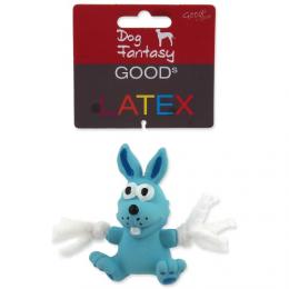 Dog Fantasy Hračka Latex Mini Králík modrý se zvukem 7 cm