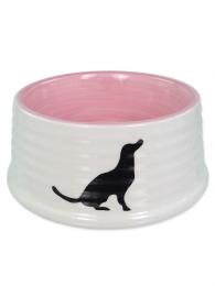 Dog Fantasy Keramická miska motiv pes bílo růžová 21x9,5 cm 1 l