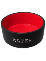 Dog Fantasy Keramická miska Water černá/červená 13x5,5 cm 400 ml