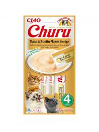 Inaba Churu Cat Purée Tuna & Bonito Flakes 4x14 g