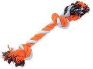 Dog Fantasy Uzel bavlněný oranžovo-bílý 2 knoty 30 cm