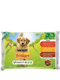 Friskies kapsa pes Adult hovězí, kuřecí a jehněčí ve šťávě 4x100 g